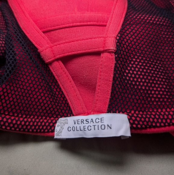 Versace Collection Red Sheath Mini Dress with Sweetheart Neckline - Picture 7 of 7